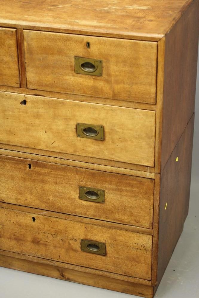 A TEAK CAMPAIGN CHEST IN TWO SECTIONS Image