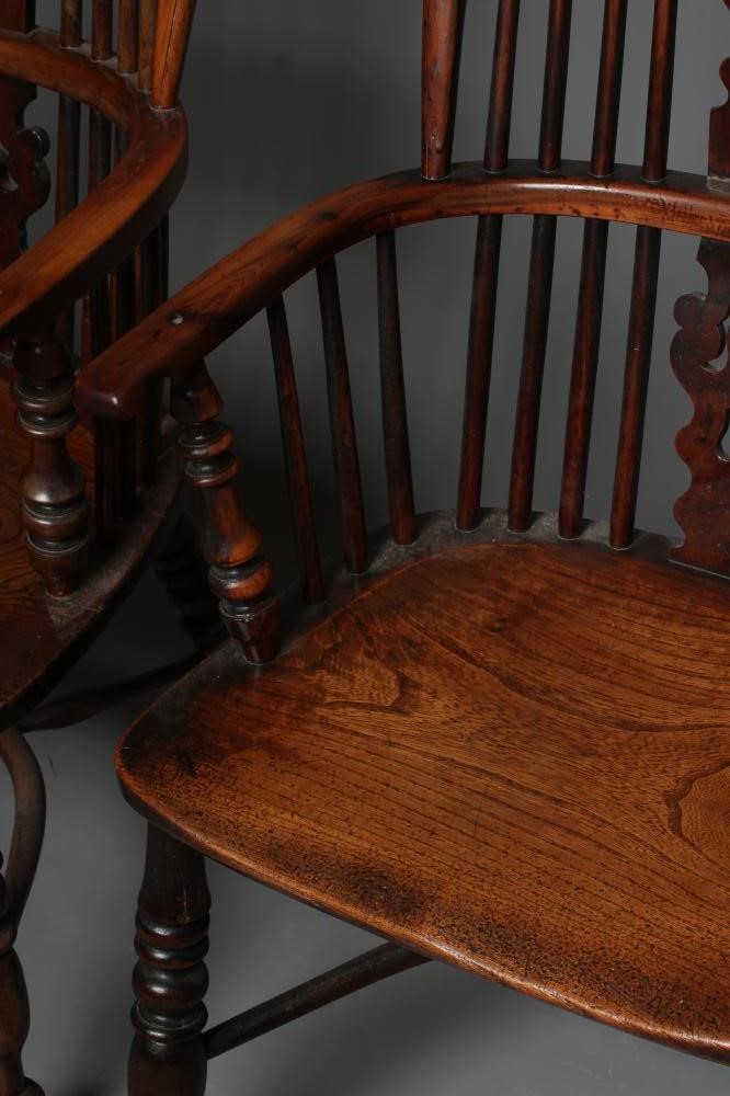 A PAIR OF YORKSHIRE YEW WOOD WINDSOR ARMCHAIRS Image