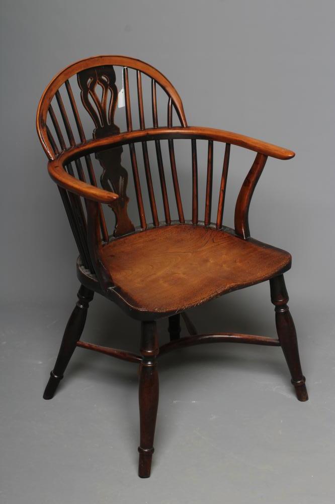 A YEW WOOD WINDSOR ARMCHAIR Image