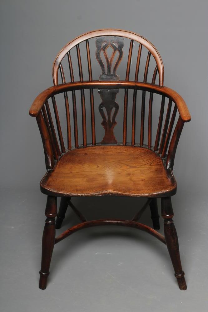 A YEW WOOD WINDSOR ARMCHAIR Image