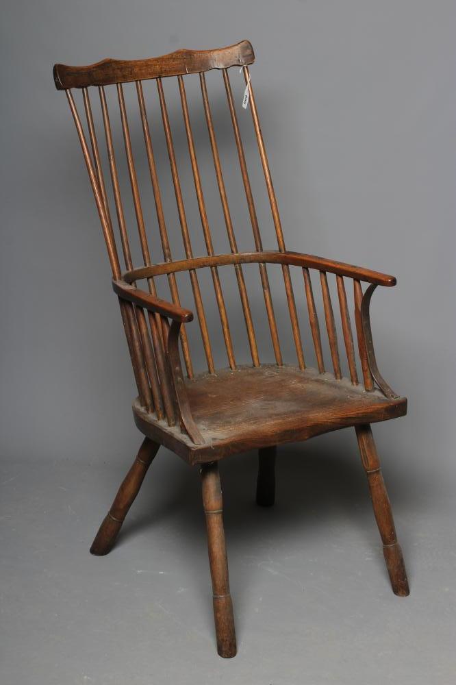 AN ASH & ELM COMB BACK WINDSOR ARMCHAIR Image