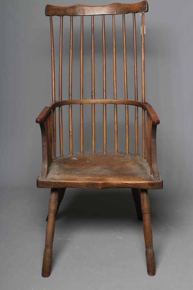 AN ASH & ELM COMB BACK WINDSOR ARMCHAIR Image