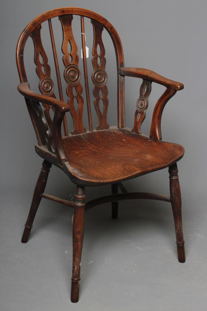 A YEW WOOD WINDSOR ARMCHAIR of Thames Valley type Image
