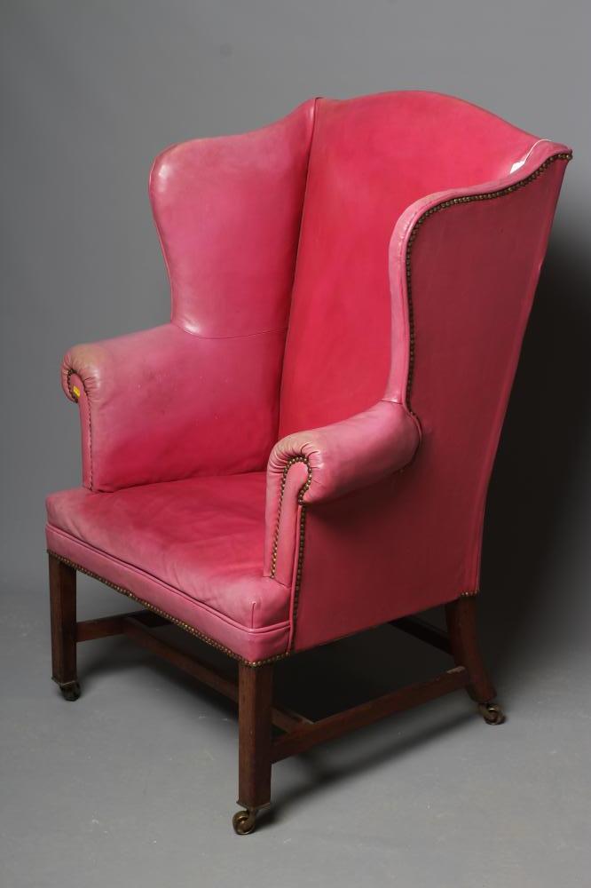 A GEORGIAN MAHOGANY WING ARMCHAIR Image