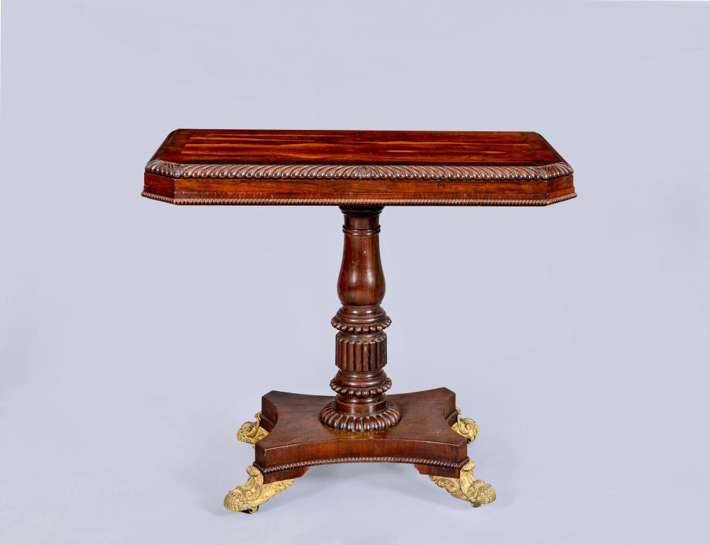 A REGENCY ROSEWOOD FOLDING CARD TABLE Image