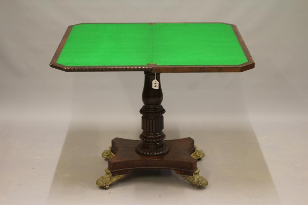 A REGENCY ROSEWOOD FOLDING CARD TABLE Image
