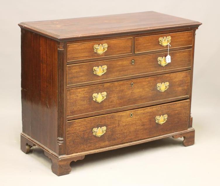 A GEORGE III MAHOGANY STRAIGHT FRONT CHEST Image