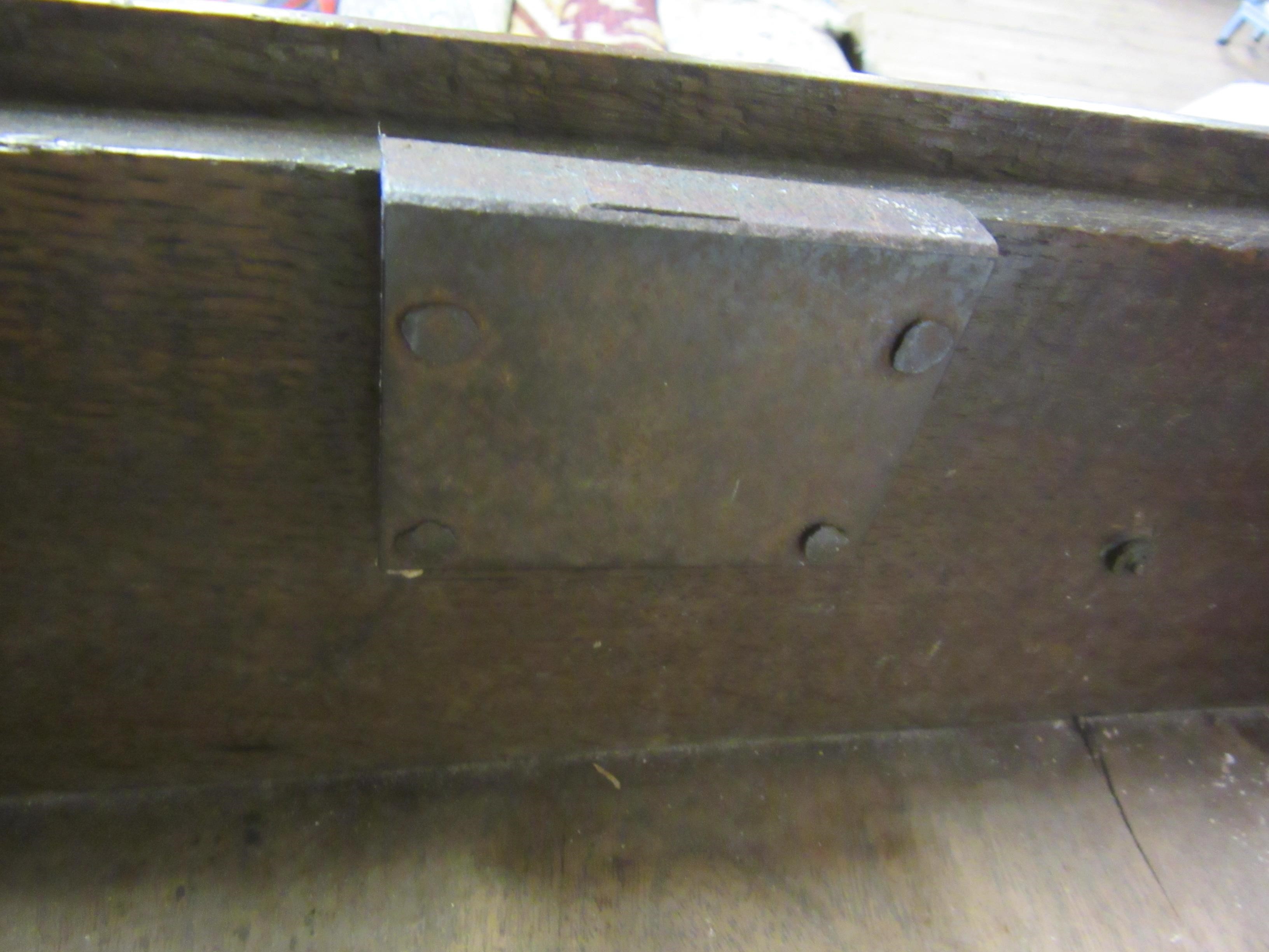 A GEORGIAN OAK POTBOARD DRESSER, early 19th century, the single plank top over three moulded edged Image