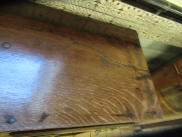A GEORGIAN OAK POTBOARD DRESSER, early 19th century, the single plank top over three moulded edged Image