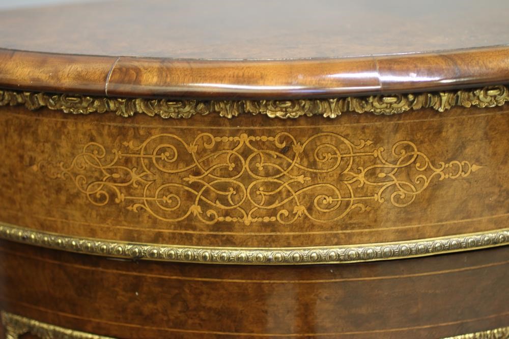 A VICTORIAN BURR WALNUT AND MARQUETRY CREDENZA Image
