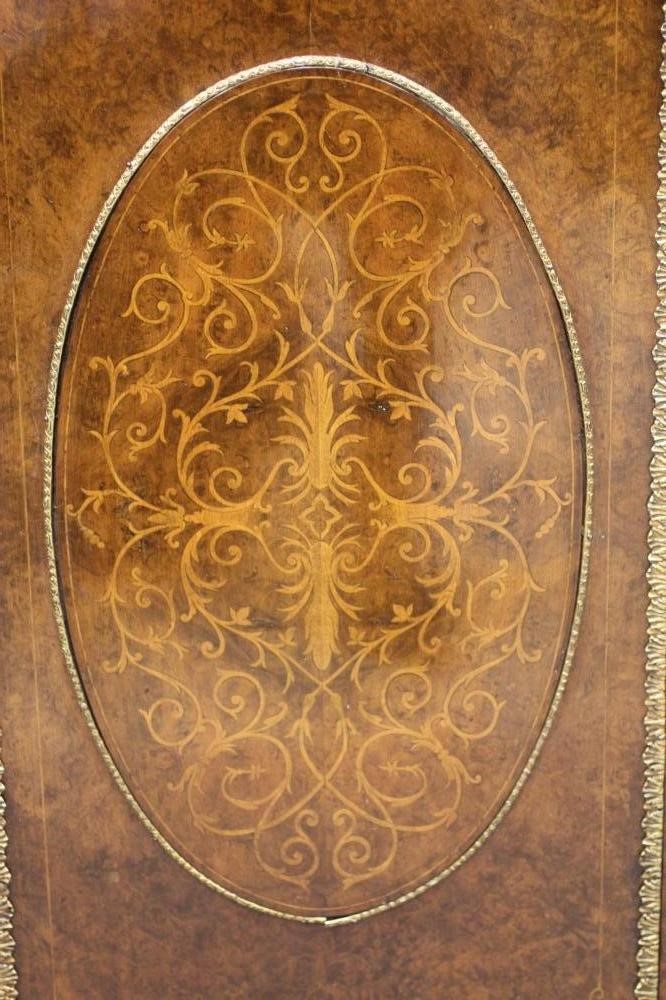 A VICTORIAN BURR WALNUT AND MARQUETRY CREDENZA Image