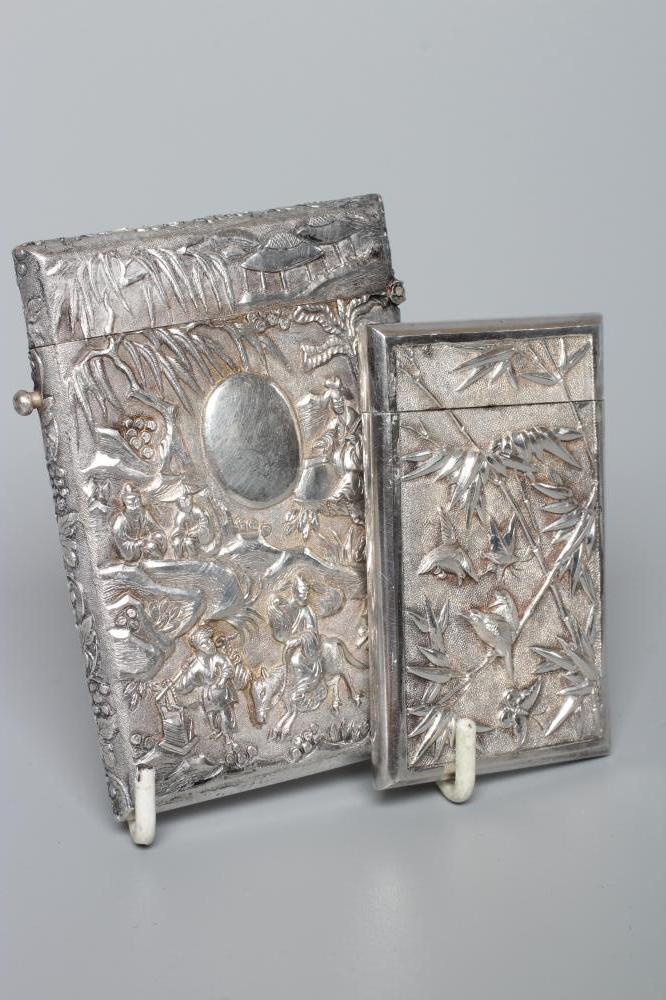 A CHINESE EXPORT SILVER VISITING CARD CASE Image