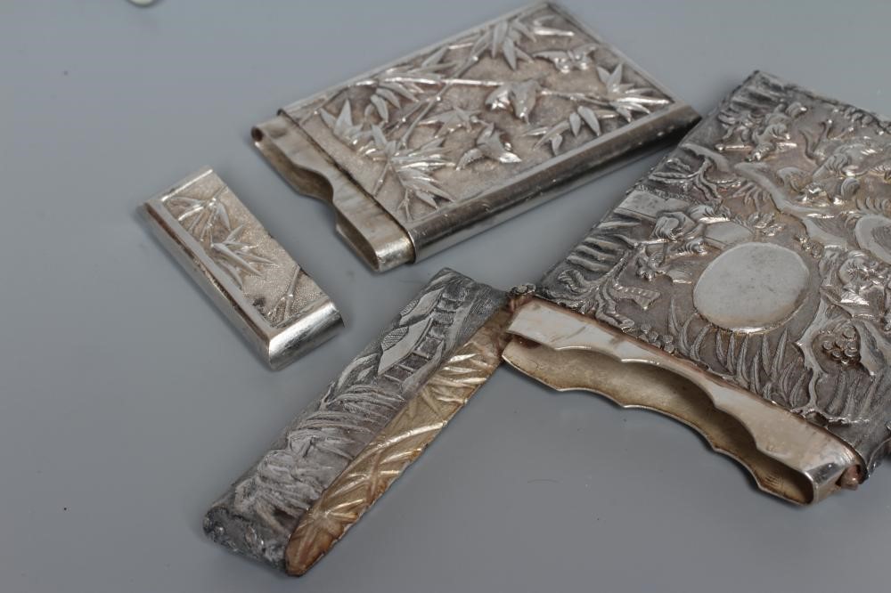 A CHINESE EXPORT SILVER VISITING CARD CASE Image