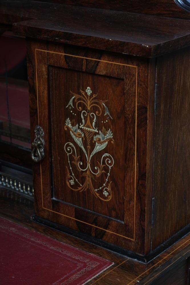 AN EDWARDIAN ROSEWOOD AND MARQUETRY BONHEUR DU JOUR Image