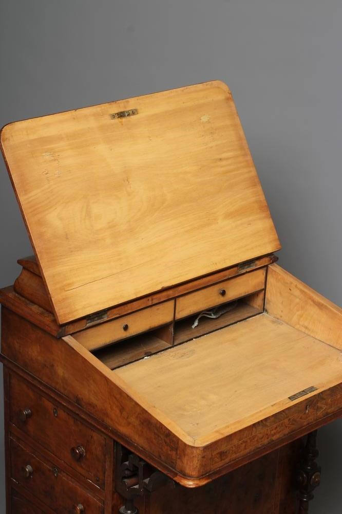 A VICTORIAN BURR WALNUT DAVENPORT Image