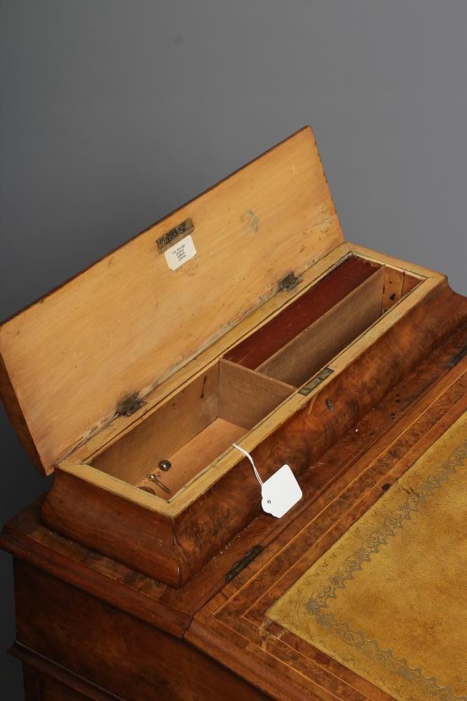 A VICTORIAN BURR WALNUT DAVENPORT Image