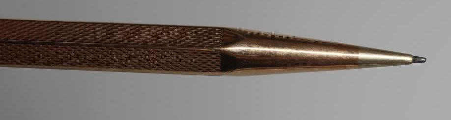 A 9CT GOLD YARD O' LED PENCIL, London 1966, the hexagonal barrel engraved JSO 1967, 4 3/4" long, Image