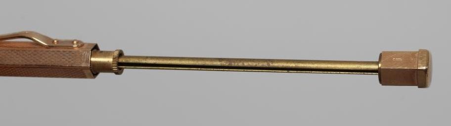 A 9CT GOLD YARD O' LED PENCIL, London 1966, the hexagonal barrel engraved JSO 1967, 4 3/4" long, Image