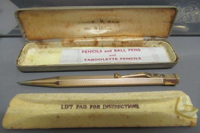 A 9CT GOLD YARD O' LED PENCIL, London 1966, the hexagonal barrel engraved JSO 1967, 4 3/4" long, Image