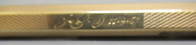 A 9CT GOLD YARD O' LED PENCIL, London 1966, the hexagonal barrel engraved JSO 1967, 4 3/4" long, Image