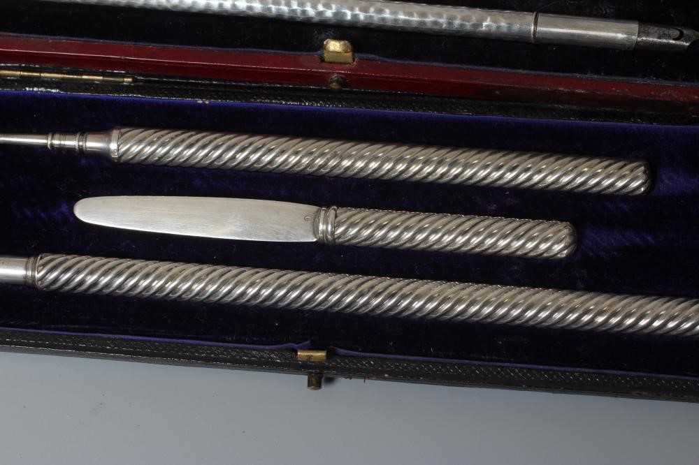 A LATE VICTORIAN SILVER THREE PIECE WRITING SET by William Neale Image