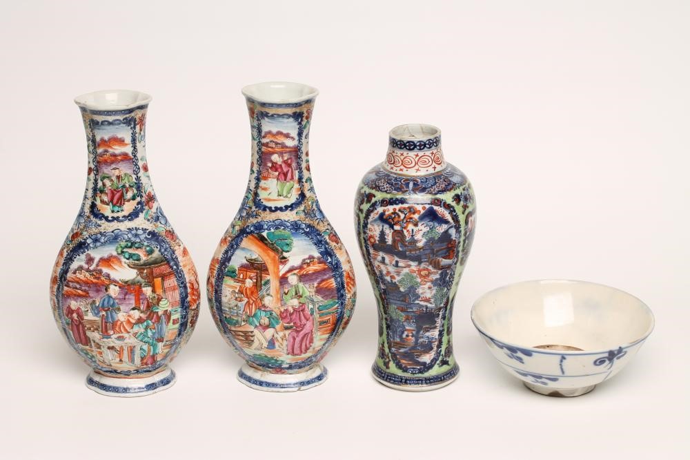 A PAIR OF CHINESE VASES of lobed flattened baluster form Image