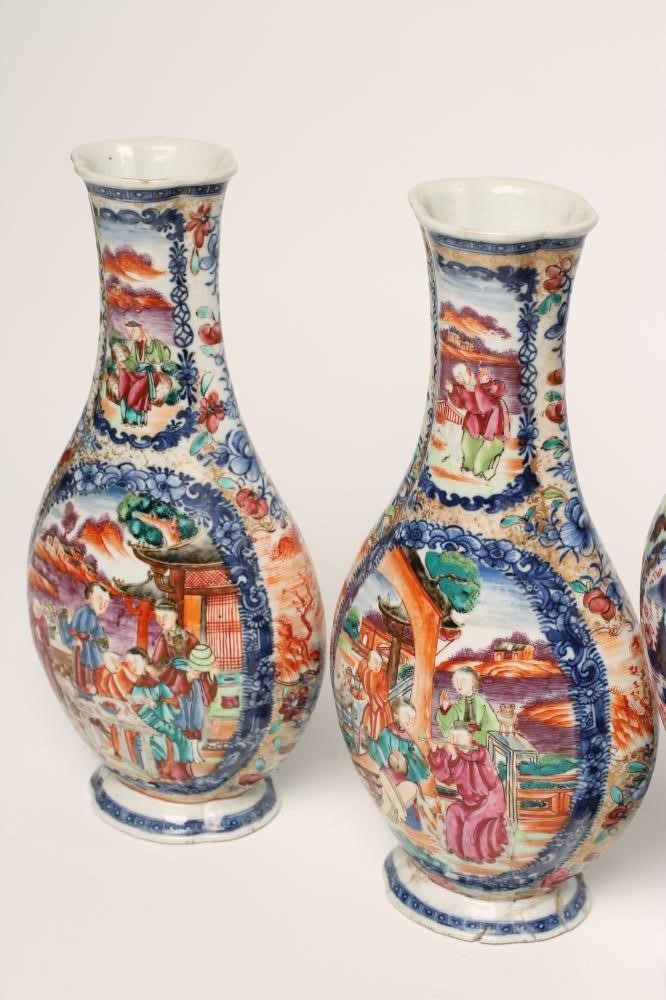 A PAIR OF CHINESE VASES of lobed flattened baluster form Image