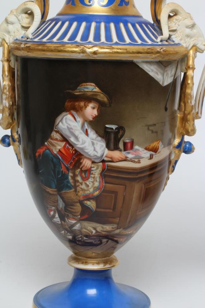 A PAIR OF FRENCH PORCELAIN URNS Image