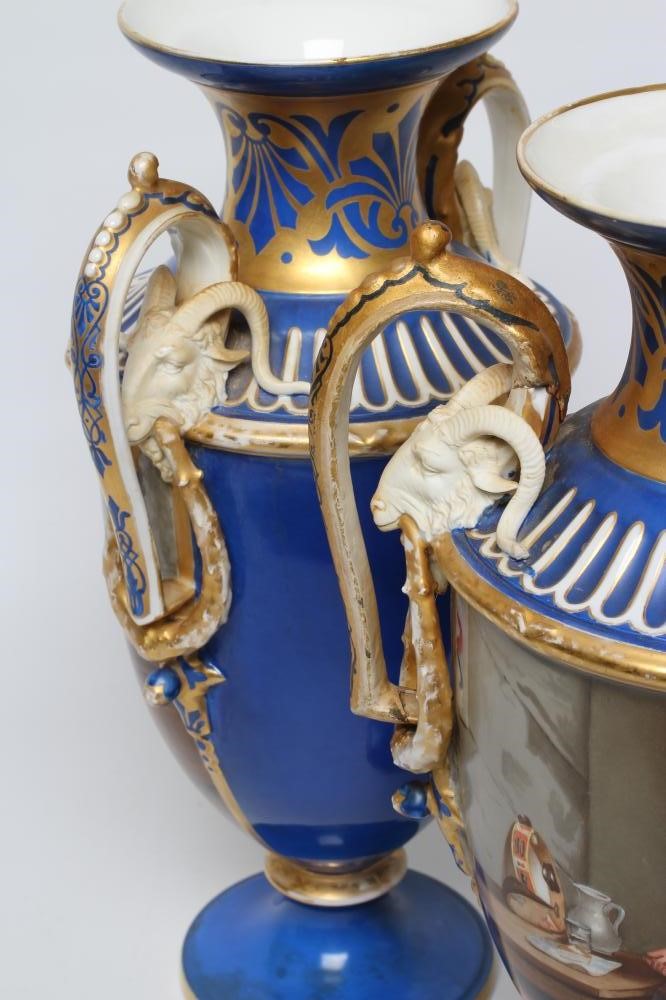 A PAIR OF FRENCH PORCELAIN URNS Image