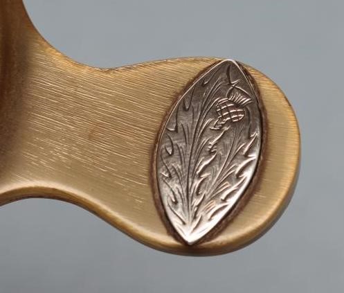 A SILVER MOUNTED TURNED AND POLISHED HORN QUAICHE Image