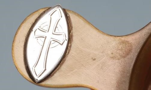 A SILVER MOUNTED TURNED AND POLISHED HORN QUAICHE Image