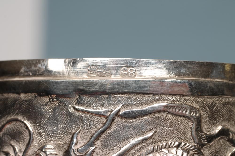 A PAIR OF CHINESE WHITE METAL BOXES Image