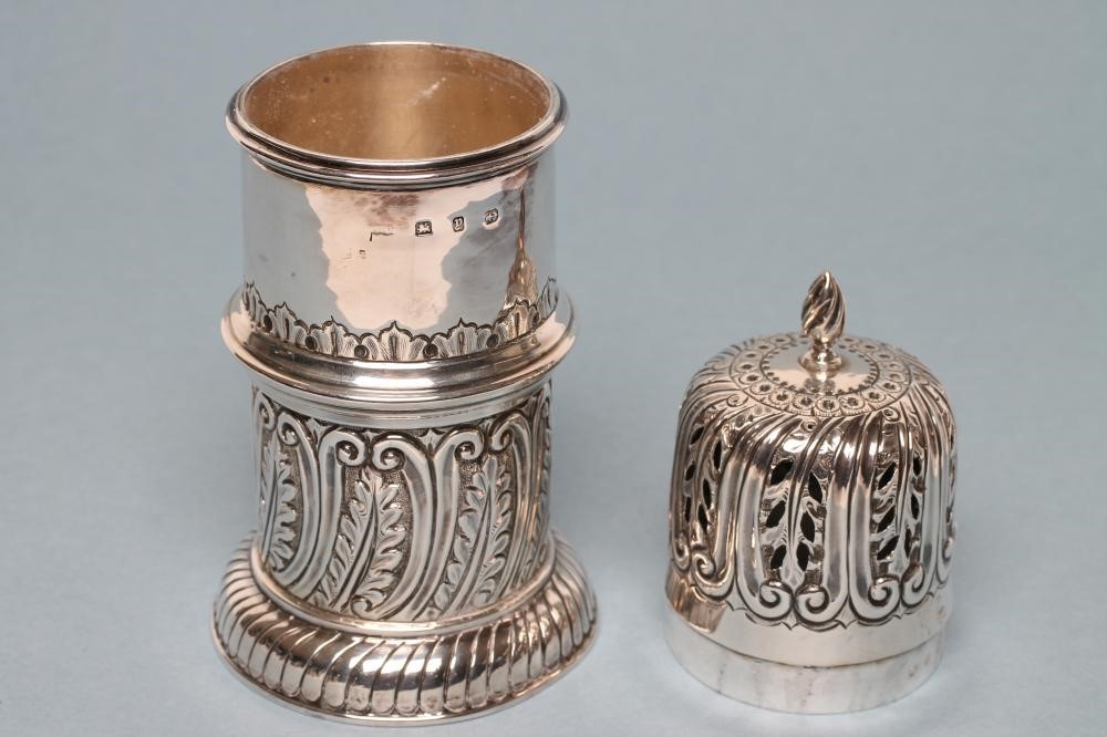 A LATE VICTORIAN SILVER SUGAR CASTER Image