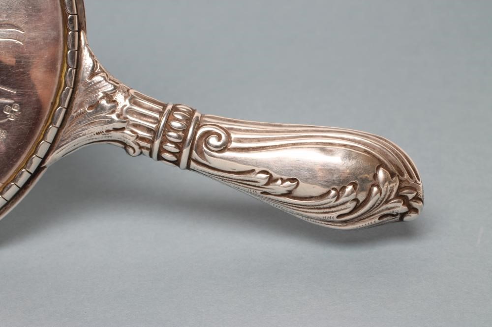 A LATE VICTORIAN SILVER HAND MIRROR Image