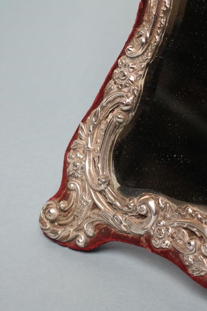 AN EDWARDIAN SILVER EASEL BACK MIRROR Image
