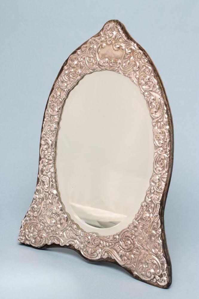 A SILVER  EASEL BACK MIRROR Image