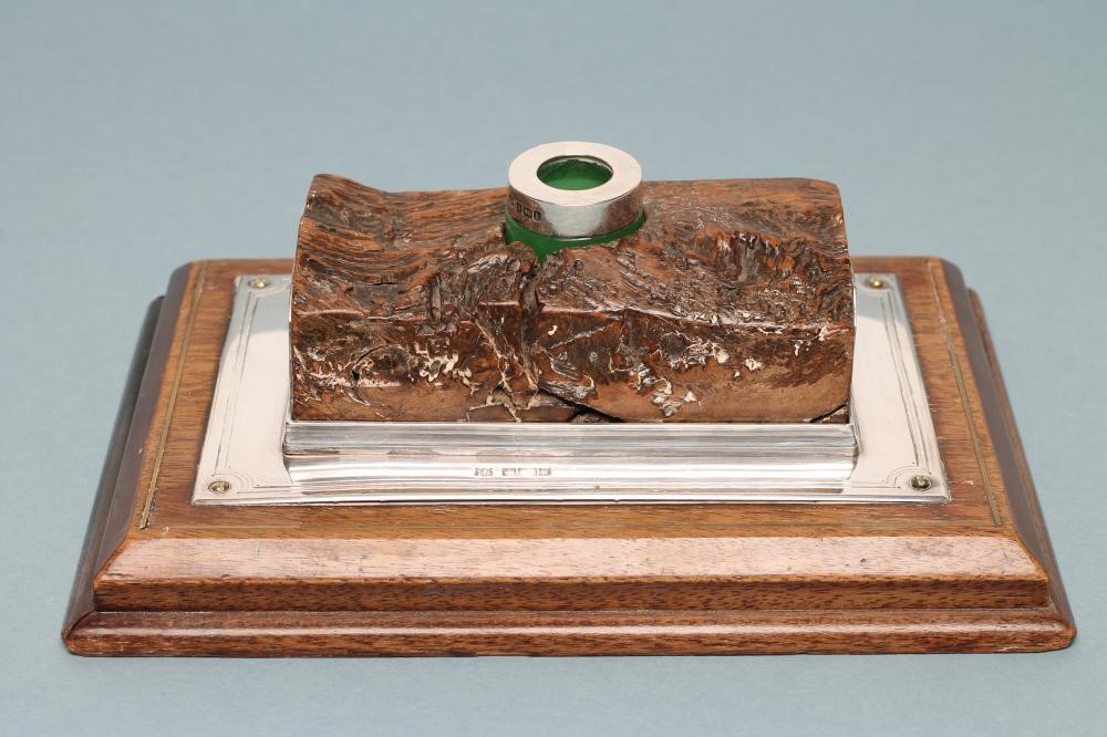 OF SHAKESPEARE INTEREST - An Edwardian silver mounted inkwell Image