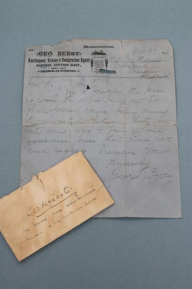 OF SHAKESPEARE INTEREST - An Edwardian silver mounted inkwell Image