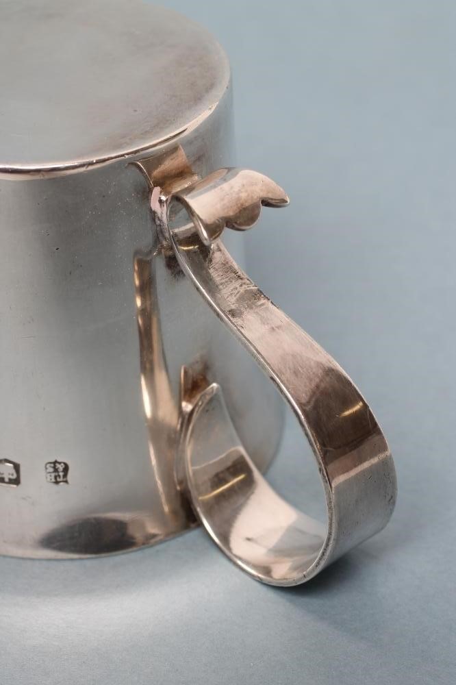 A BRITANNIA STANDARD SILVER CHRISTENING MUG Image
