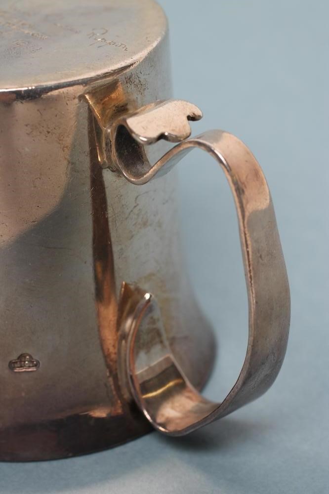 A BRITANNIA STANDARD SILVER CHRISTENING MUG Image