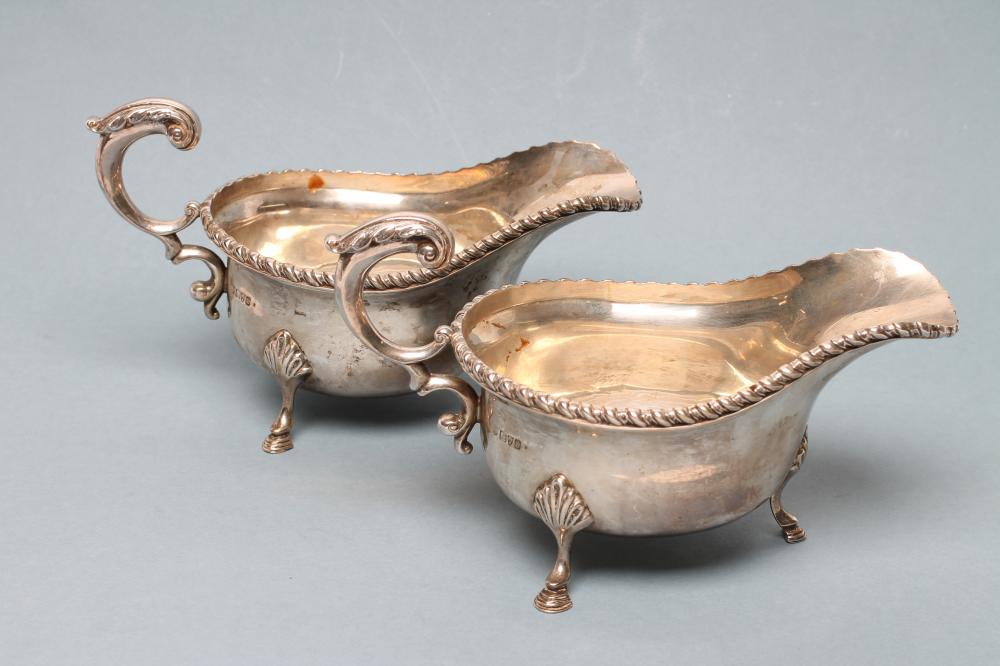 A PAIR OF SILVER SAUCE BOATS Image