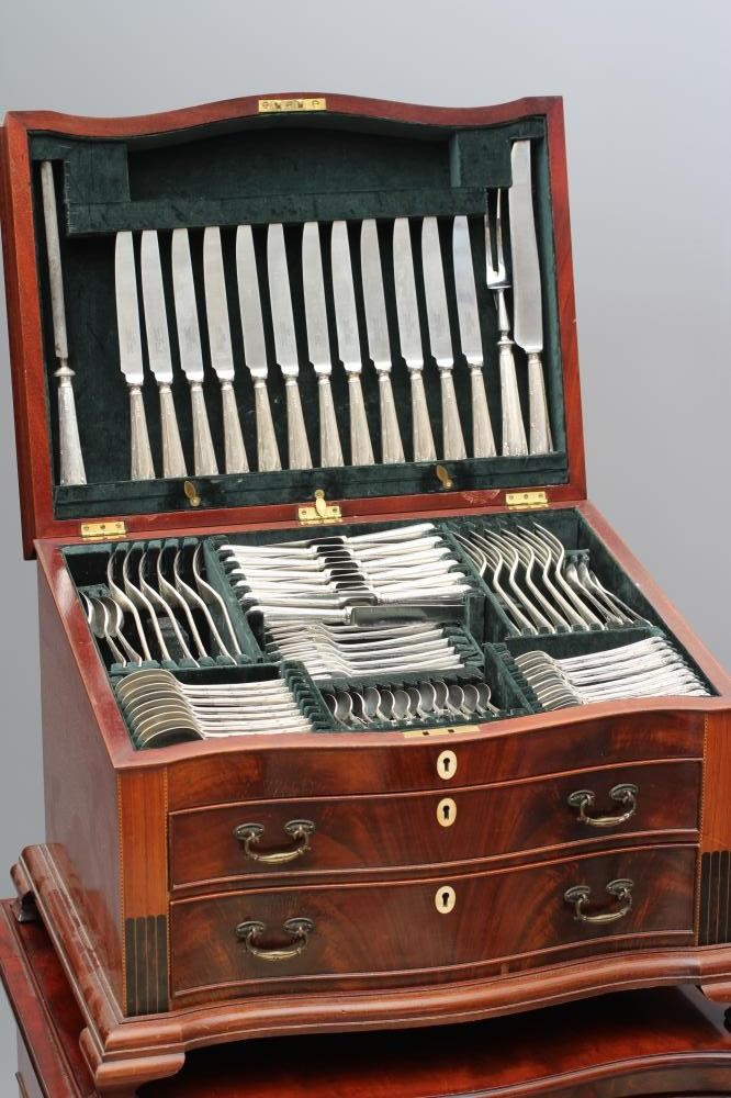 AN EXTENSIVE SILVER TABLE SERVICE for twelve place settings Image