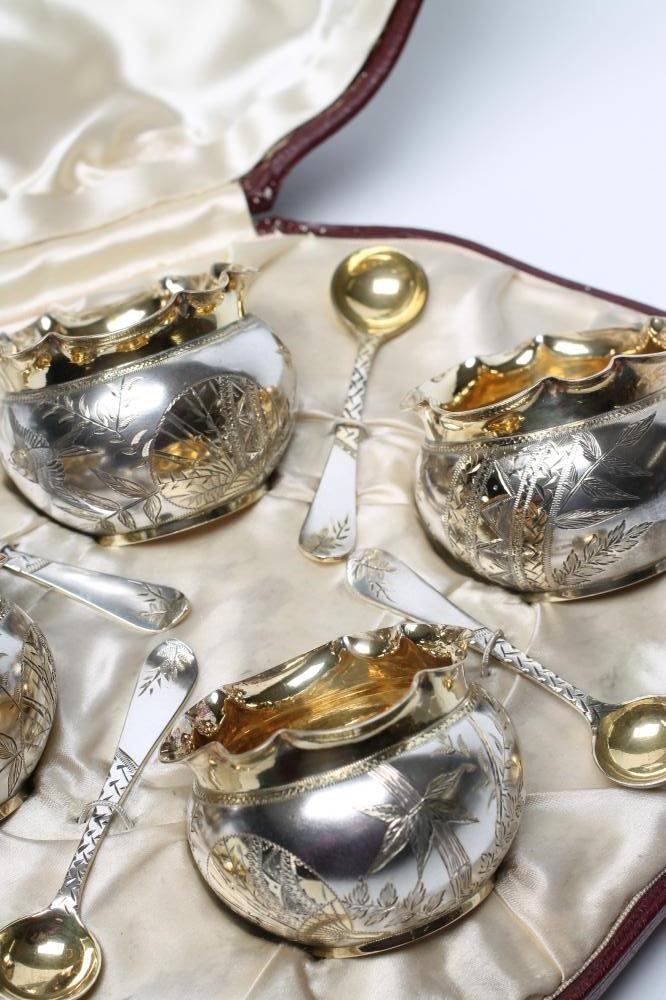 A SET OF FOUR AESTHETIC MOVEMENT SILVER SALTS Image