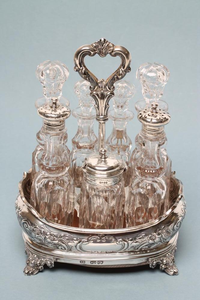 A MID VICTORIAN SILVER CRUET Image