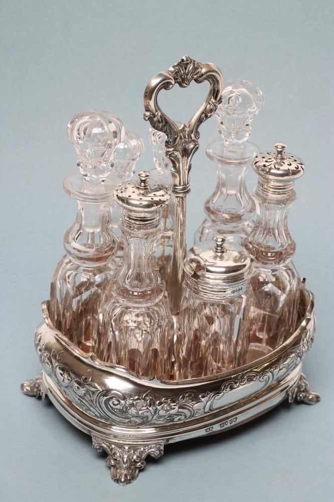 A MID VICTORIAN SILVER CRUET Image