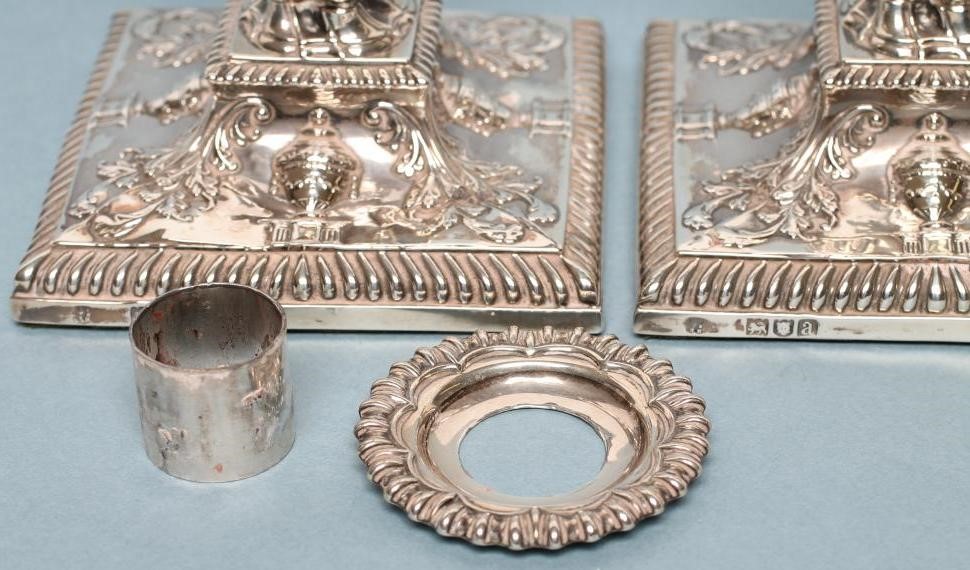 A PAIR OF LATE VICTORIAN SILVER CANDLESTICKS Image