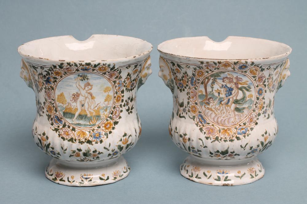 A PAIR OF FAIENCE GLASS RINSERS Image