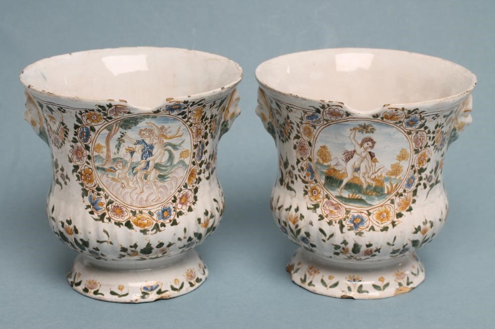 A PAIR OF FAIENCE GLASS RINSERS Image