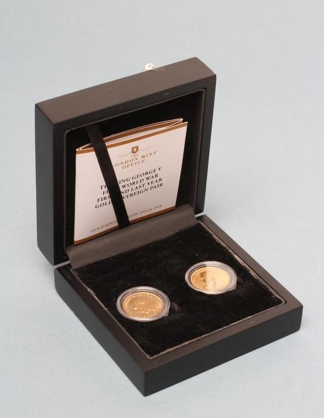 A PAIR OF GEORGE V GOLD SOVEREIGNS Image