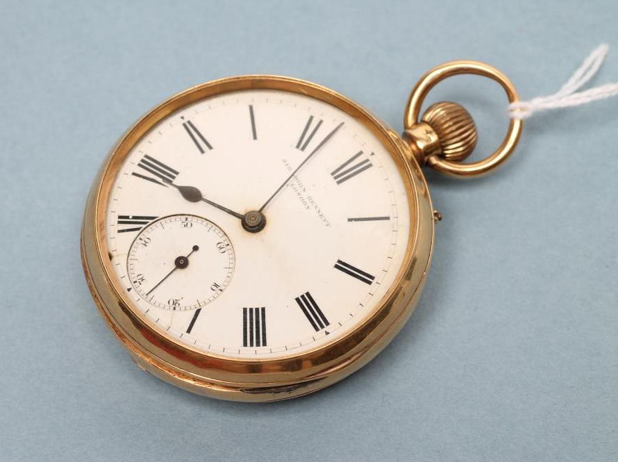 A VICTORIAN 18CT GOLD TOP WIND POCKET WATCH Image